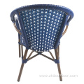 French Blue Bistro Rattan Restaurant Outdoor Chairs